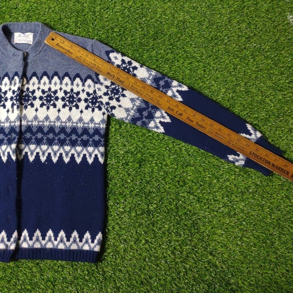 VTG 60S 70S ICELANDIC FAIR ISLE WINTER NORDIC SWEATER MADE IN USA SIZE 38 S/M - Picture 8 of 8
